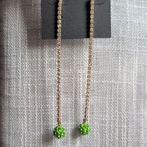 Chic Gold and Green Drop Earrings